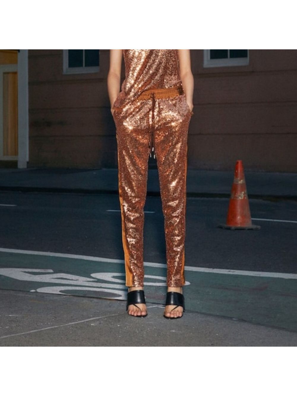 Prabal Gurung Metallic High-rise Sequin TROUSERS